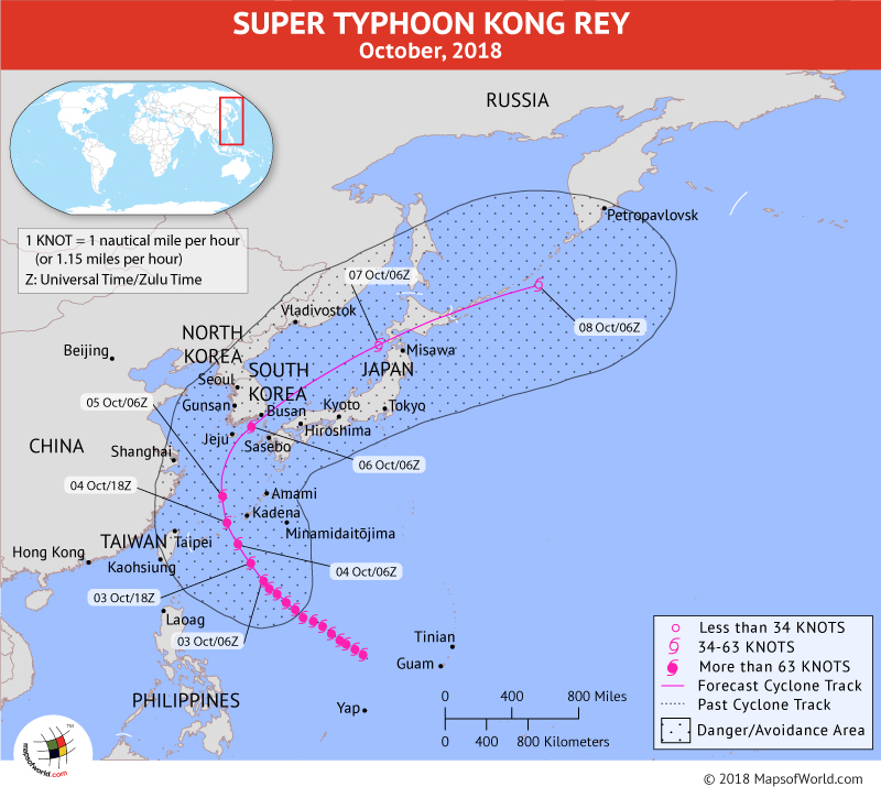 Super Typhoon Kong Rey Path Map 