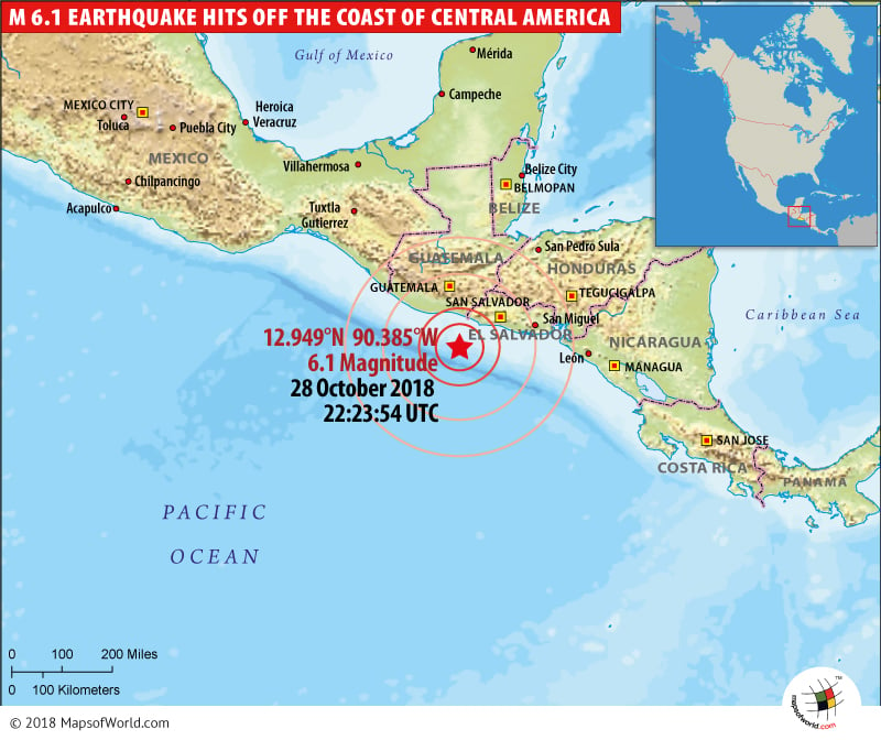 M 6.1 Earthquake Hits Off the Coast of Central America