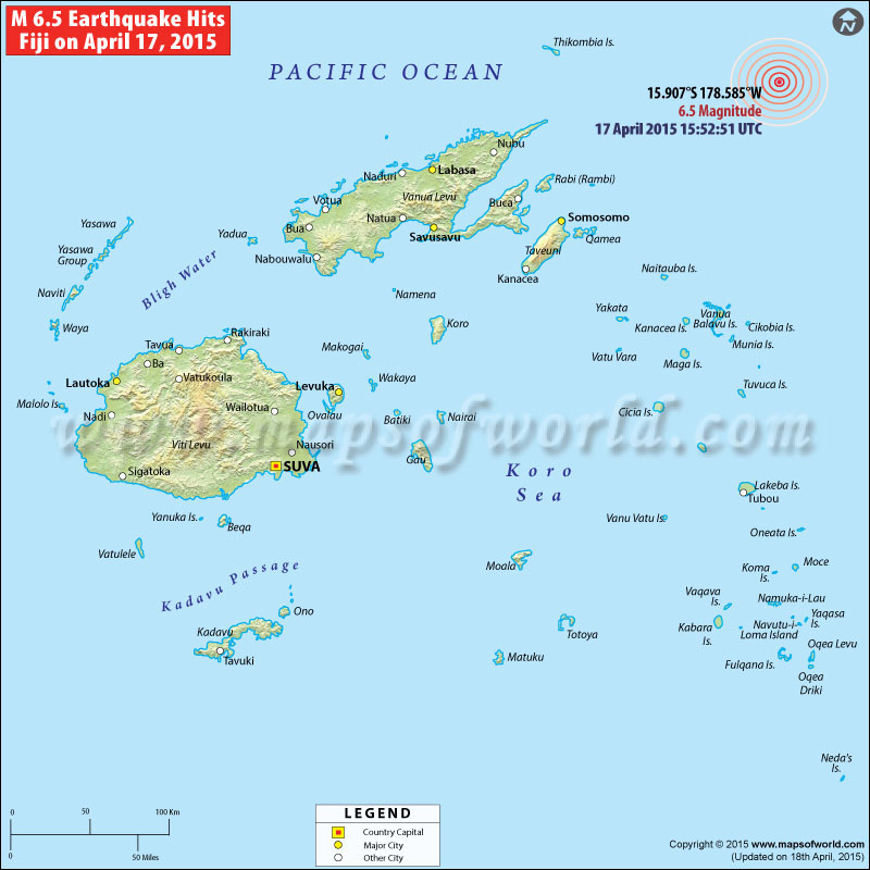 Earthquakes in Fiji | Areas affected by Earthquakes in Fiji