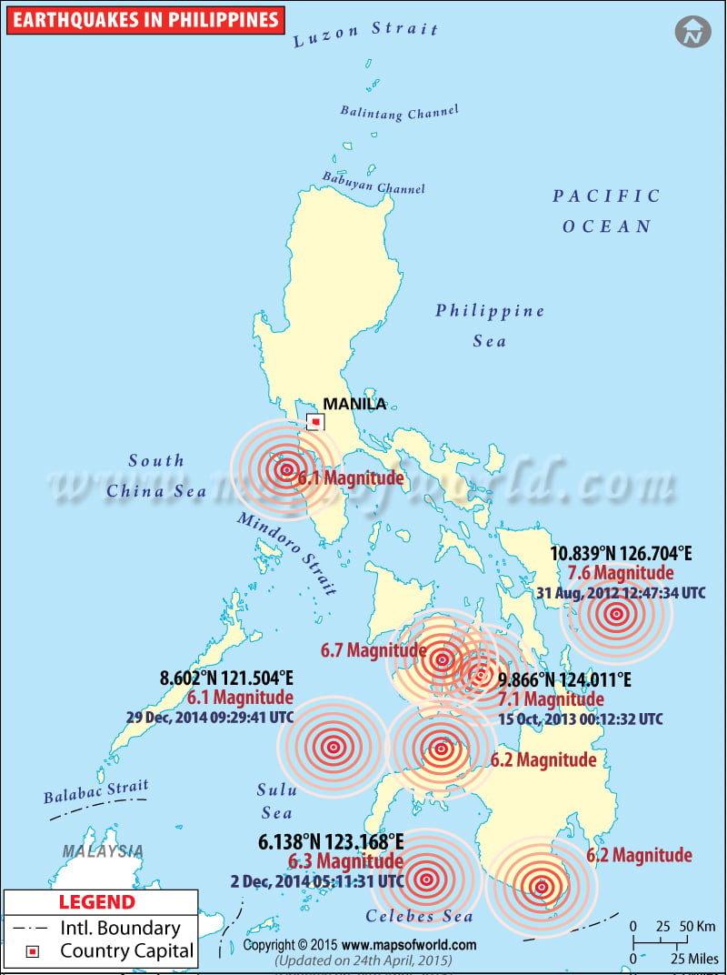 Philippines Earthquake Map Places Affected By Earthquake In Philippines