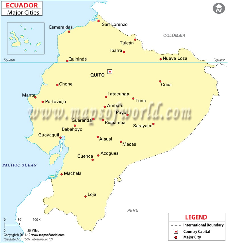 Ecuador Cities Map