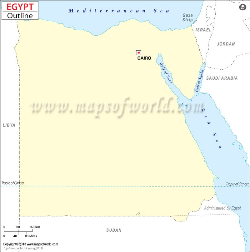 Egypt Map Outline