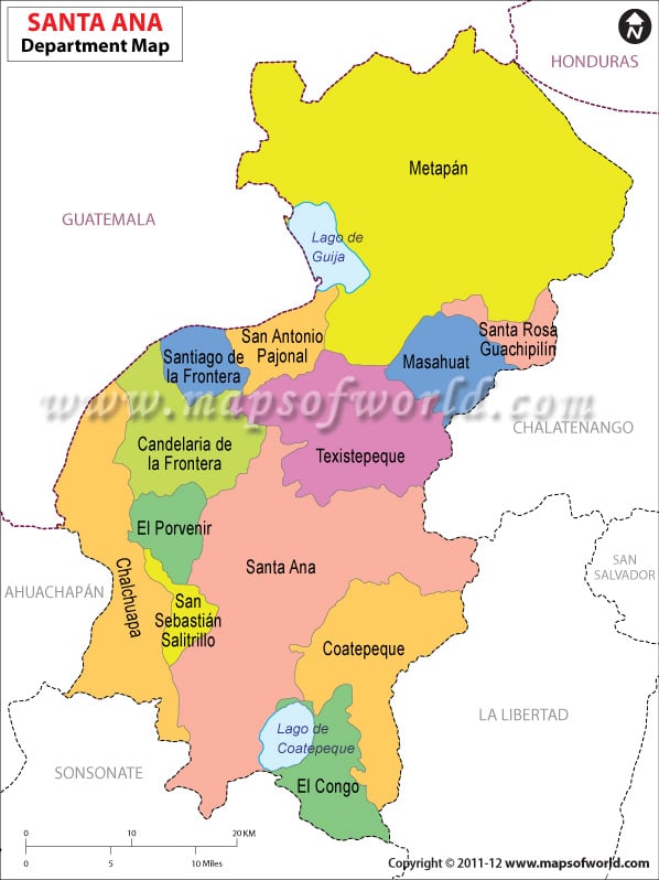 Santa Ana El Salvador Map