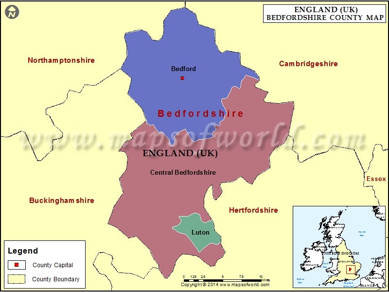 Bedfordshire Map 