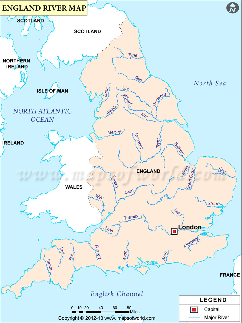 Map England Rivers