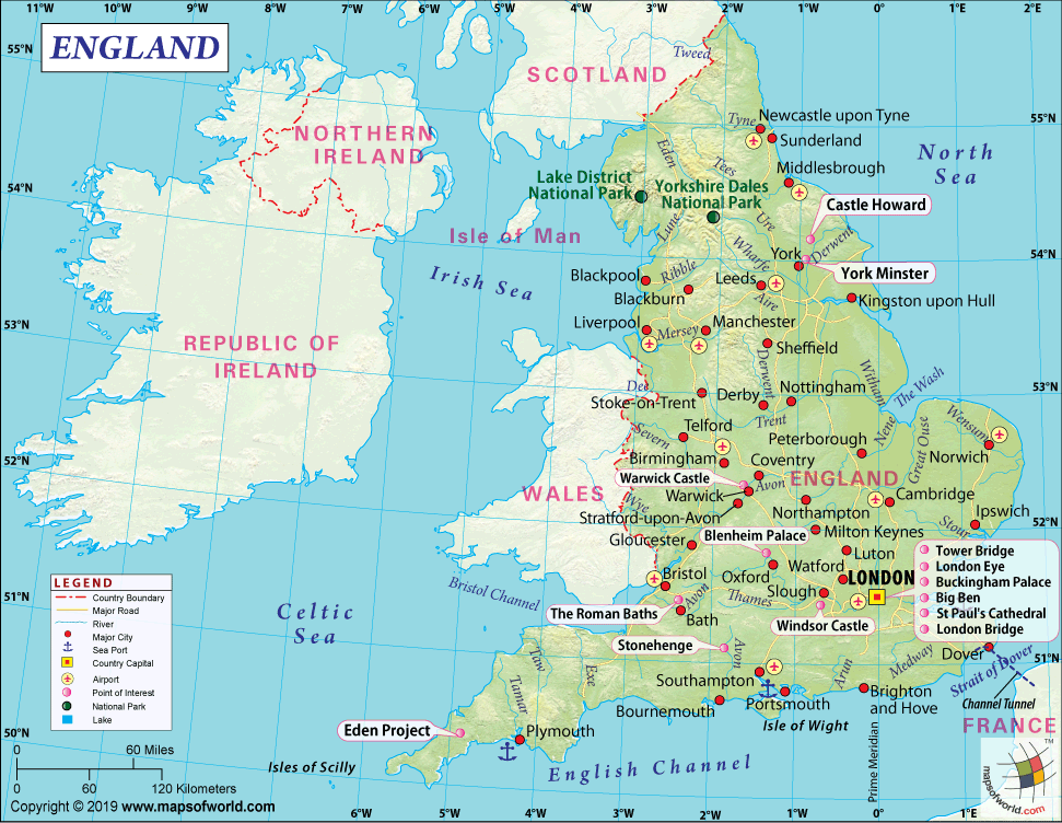 Map of England | England Map