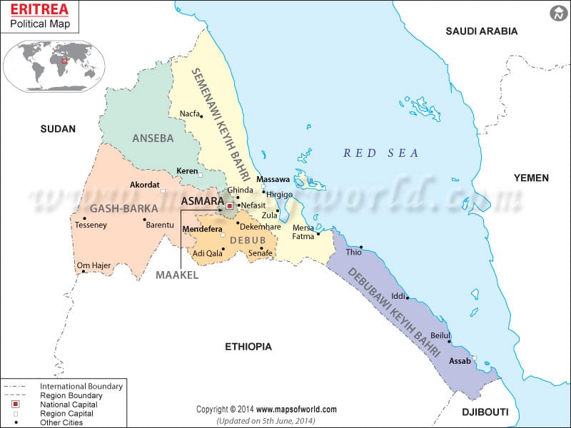 Eritrea Africa Map