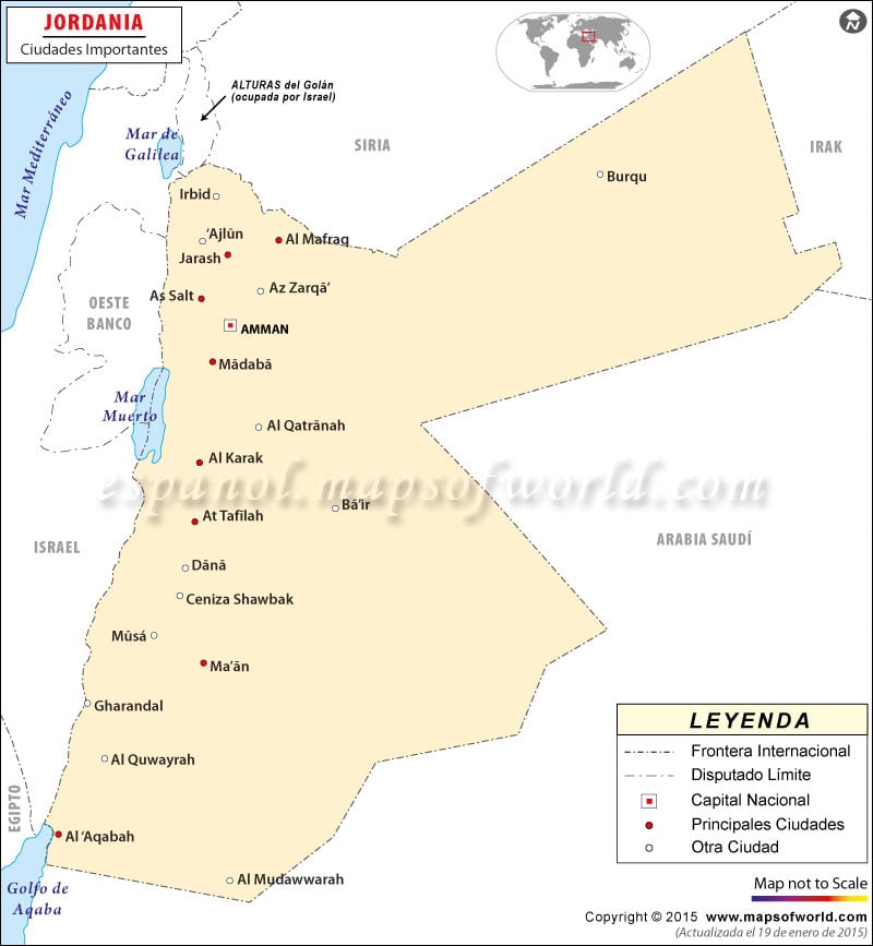 Jordania Ciudades Mapa