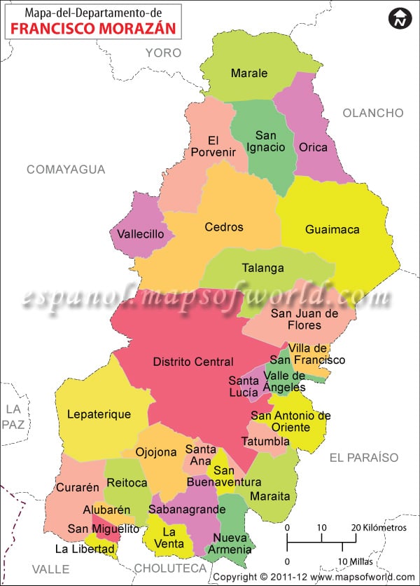 Mapa de Francisco Morazan