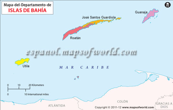 Mapa de Islas de la Bahia