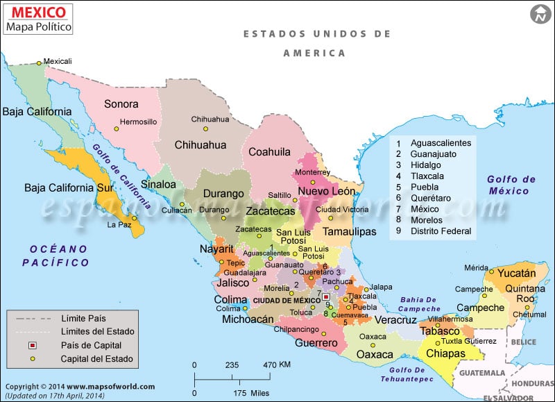 Mapa político México