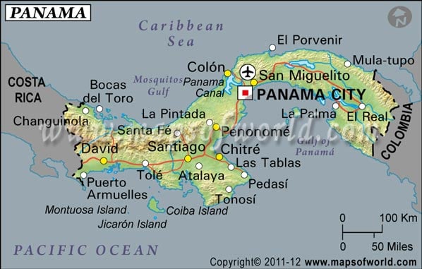 Latitud y longitud de Panamá