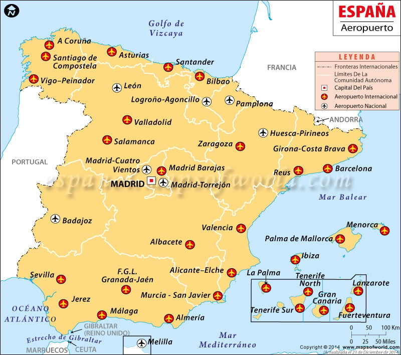 Mapa Aeropuertos España