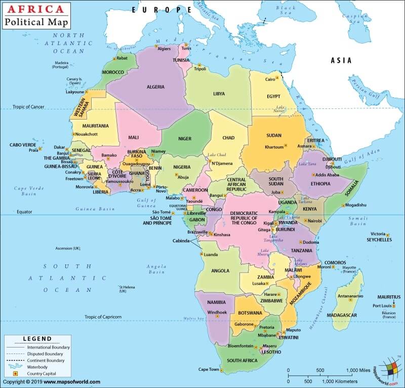 Mapa de Africa Centra