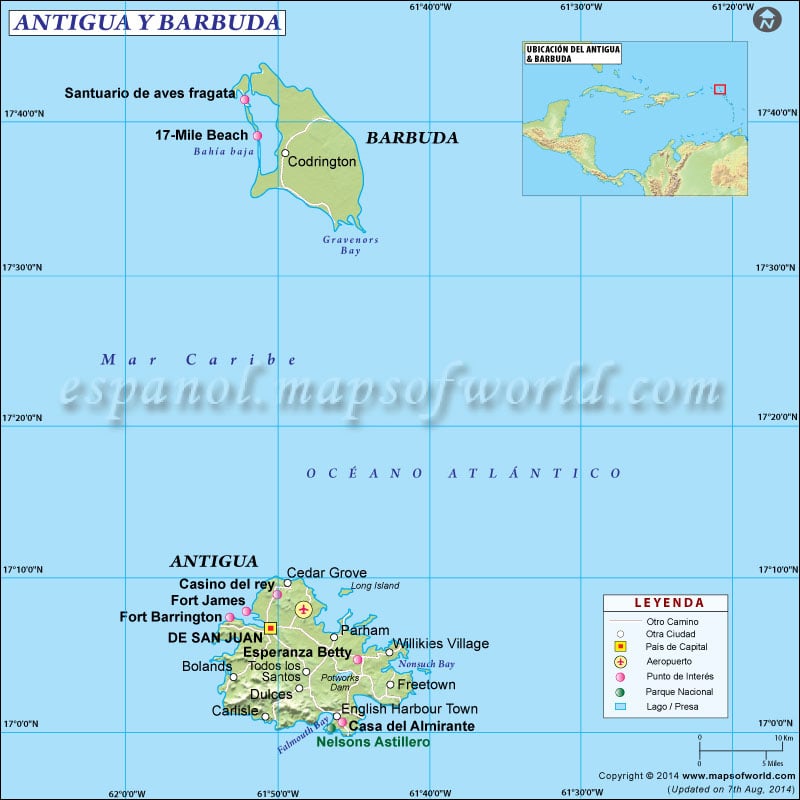 Antigua y Barbuda Mapa