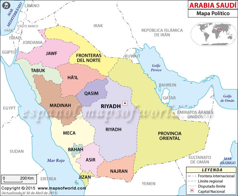 Arabia Saudita Mapa