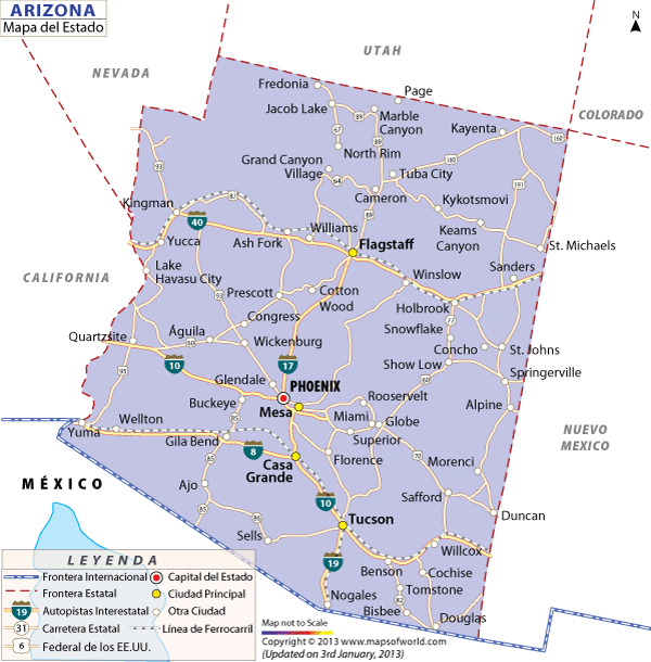 Mapa de Arizona