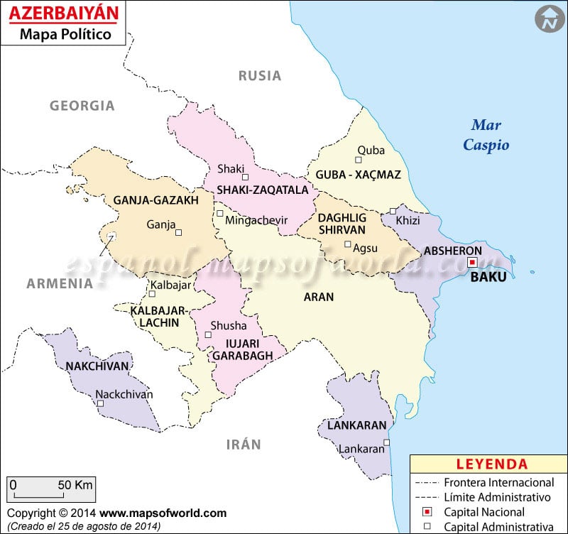 Azerbaiyán Mapa