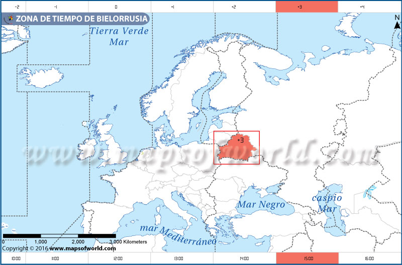 Mapa de la zona horaria de Bielorrusia
