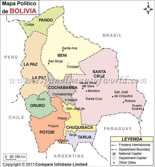 Mapa Politico de Bolivia