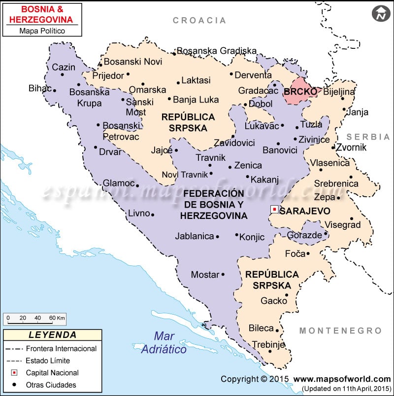 Bosnia y Herzegovina Mapa