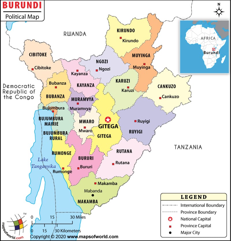 Mapa de Burundi