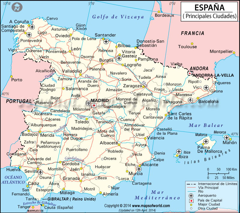 Mapa de España Ciudades
