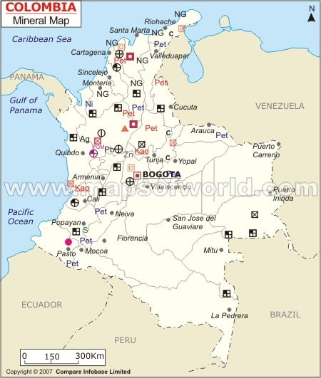 Mapa de Minerales de Colombia