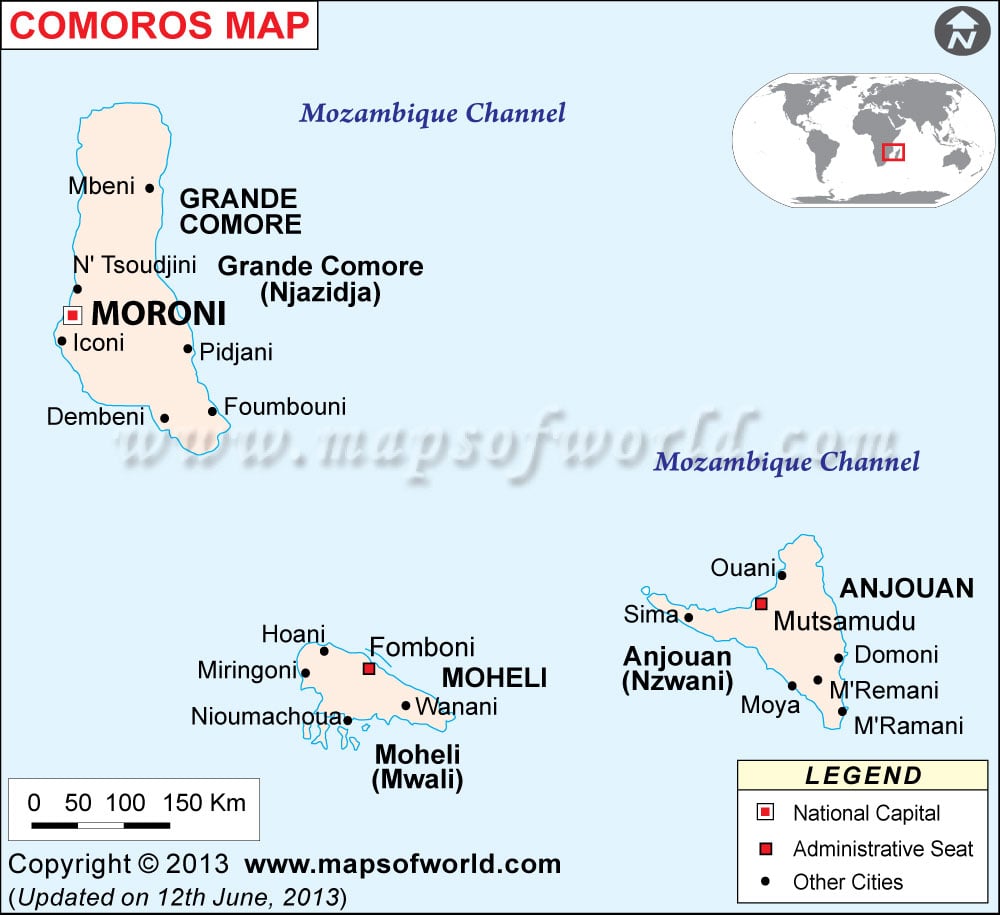 Mapa de Comoras
