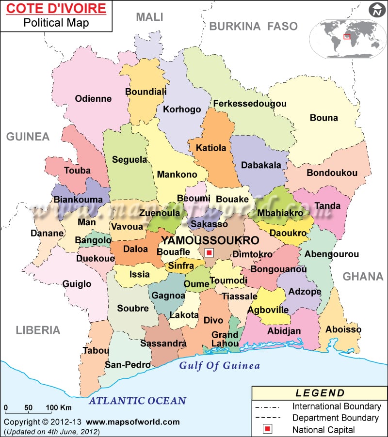 Mapa de Costa de Marfil