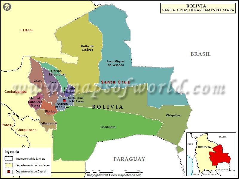 Mapa de Santa Cruz - Bolivia
