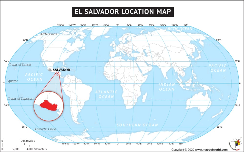 Mapa de Ubicación de El Salvador
