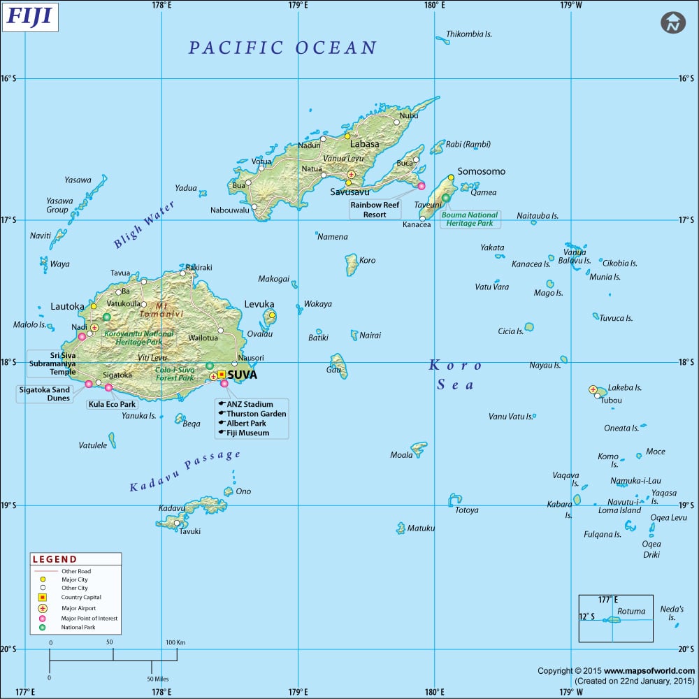 Mapa de Fiji