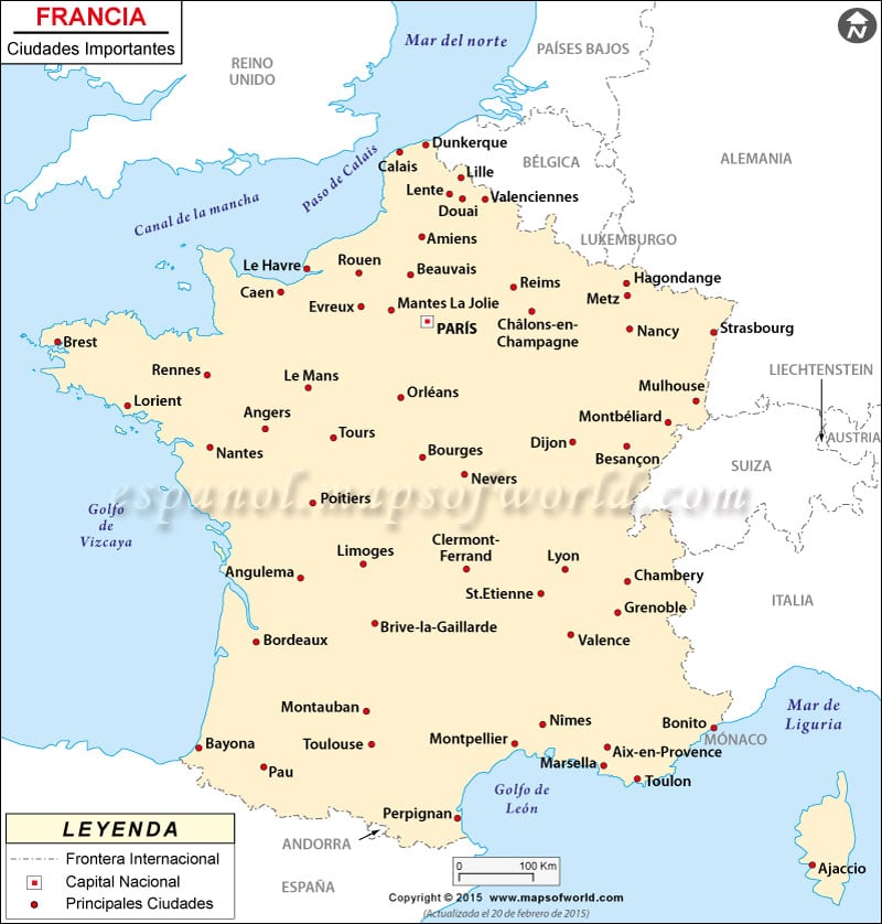 Francia Ciudades Mapa