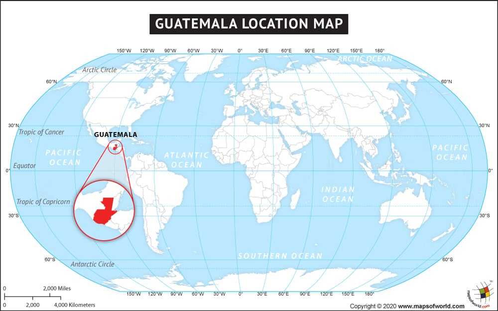 Mapa de Ubicación de Guatemala
