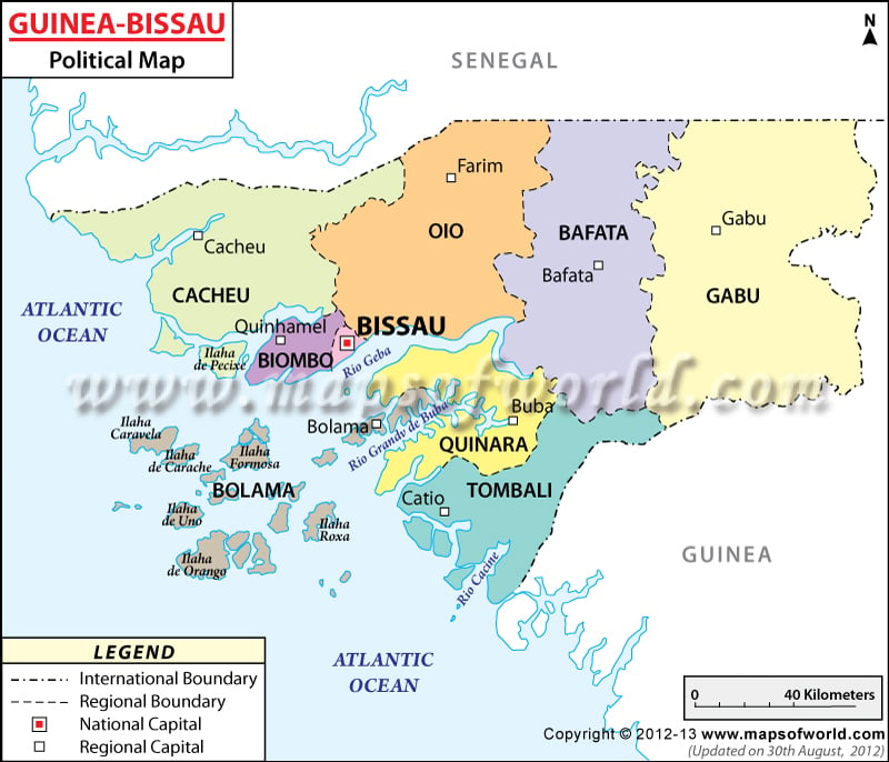 Mapa Guinea Bissau