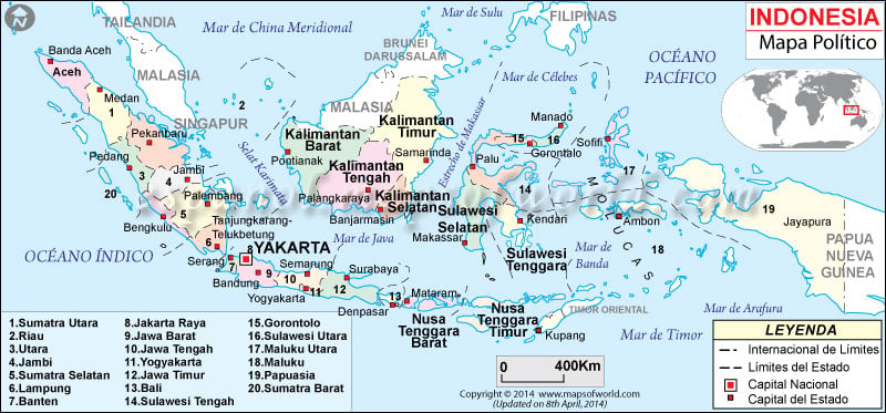 Archipielago de indonesia mapa