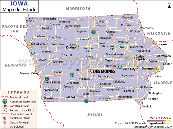 Mapa de Iowa