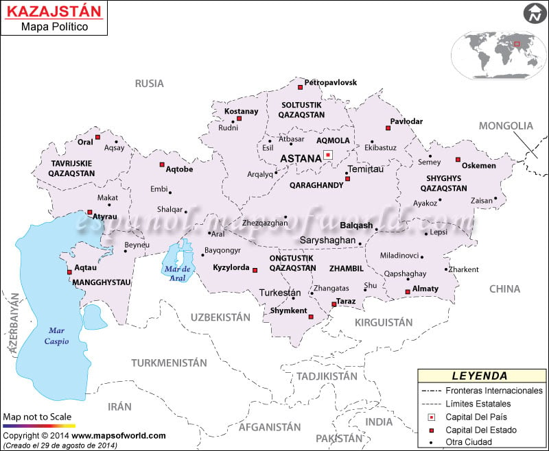 Kazajstán Mapa