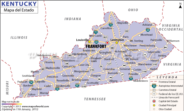 Mapa de Kentucky
