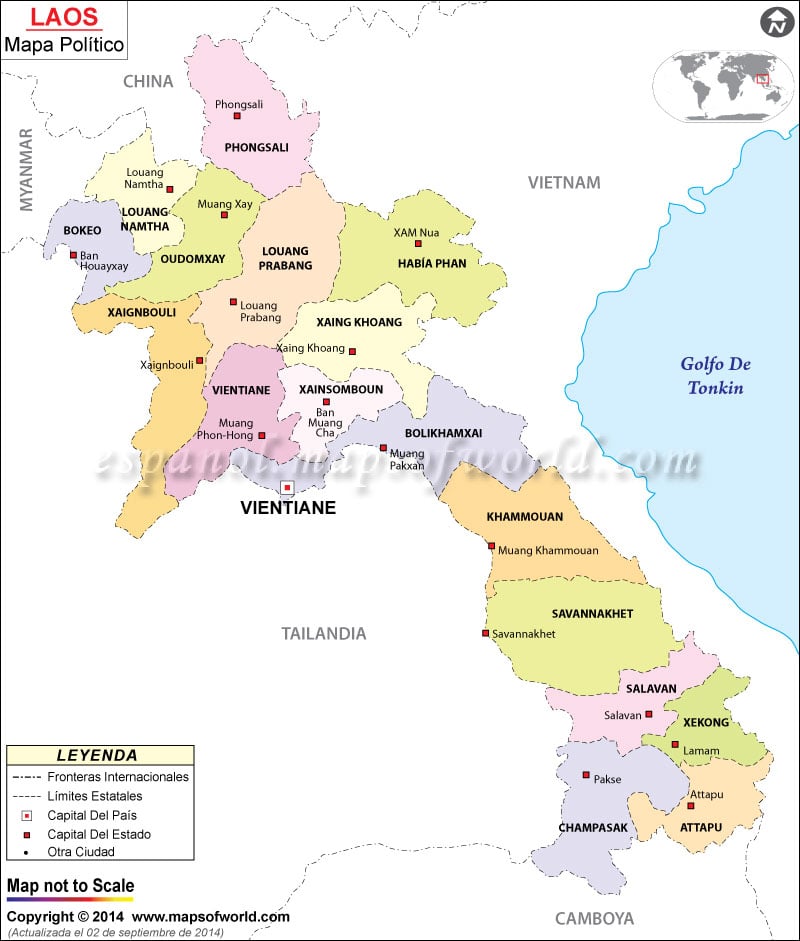 Laos Mapa