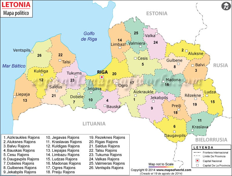 Letonia Mapa