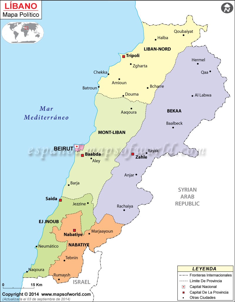 Líbano Mapa