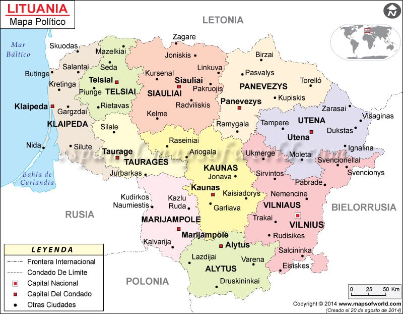 Lituania Mapa