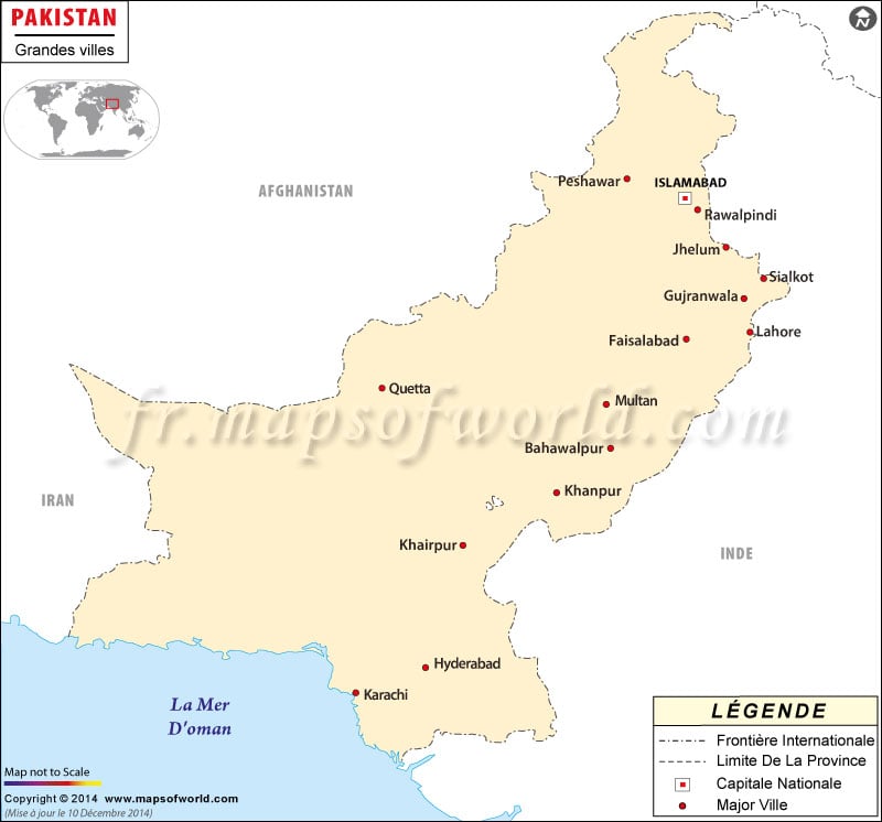 Pakistán Ciudades Mapa