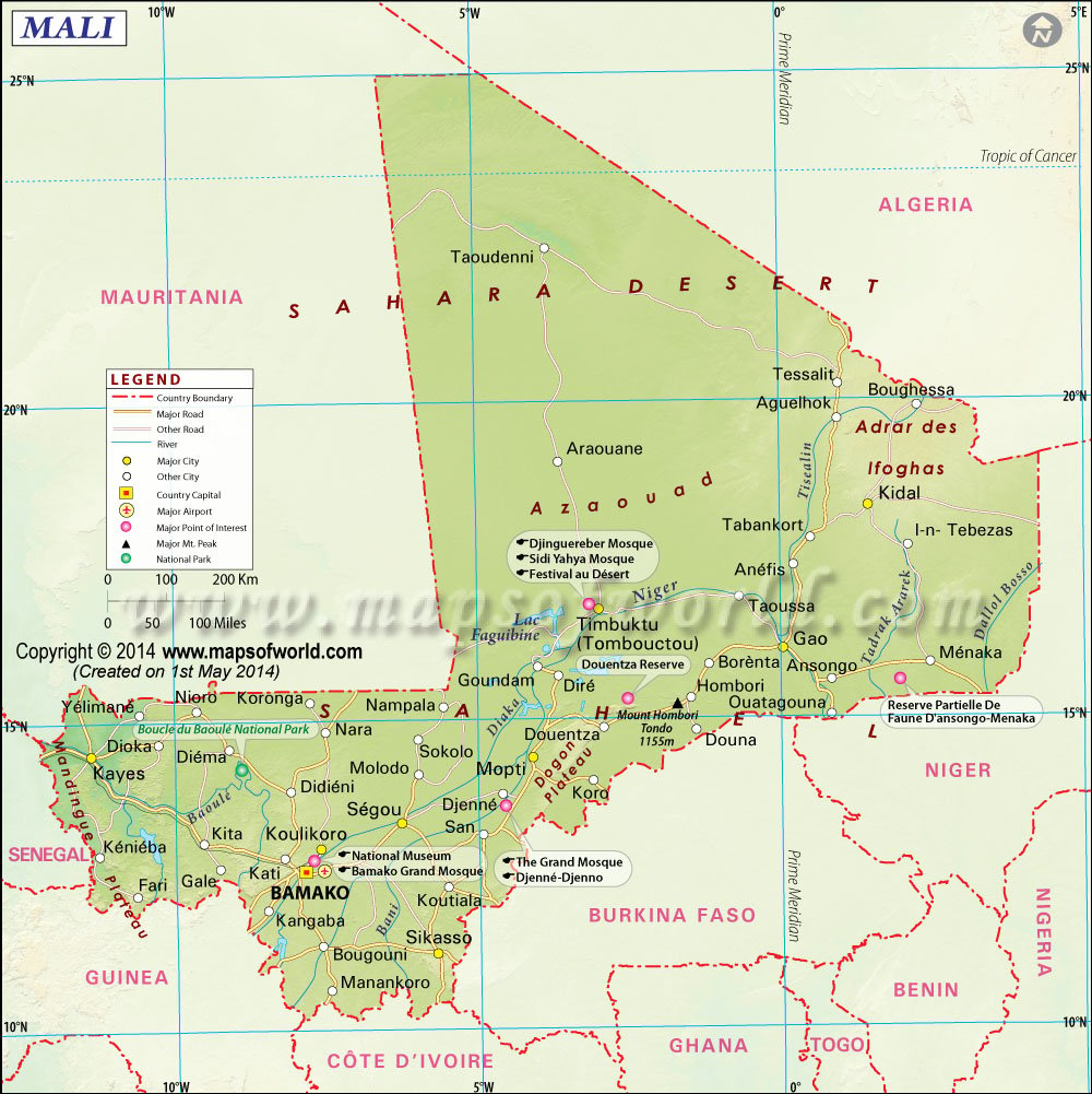 Mapa de Malí
