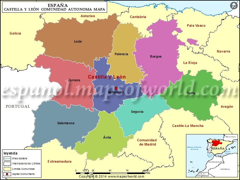 Mapa Castilla y Leon