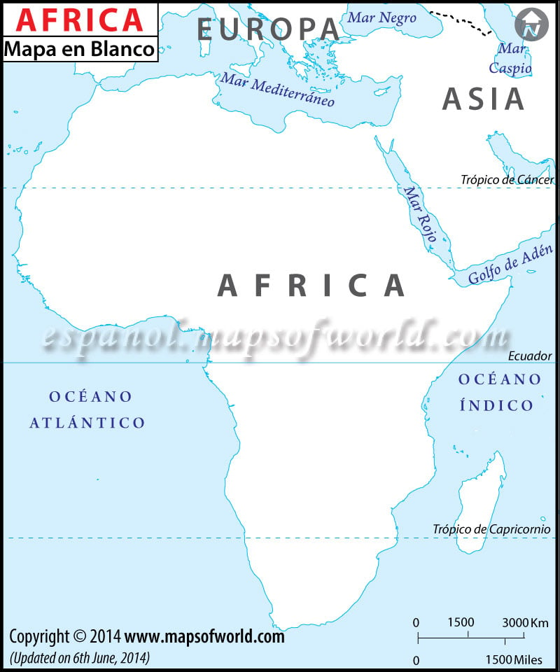 Mapa de Africa en Blanco