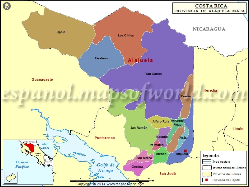 Mapa de Alajuela