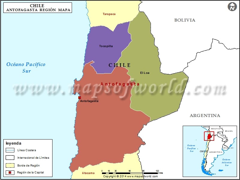 Mapa Antofagasta Chile